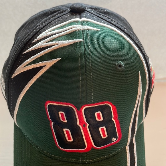Chase Authentics Dale Earnhardt JR 88 shark tooth NASCAR hat cap black & green - Picture 2 of 8